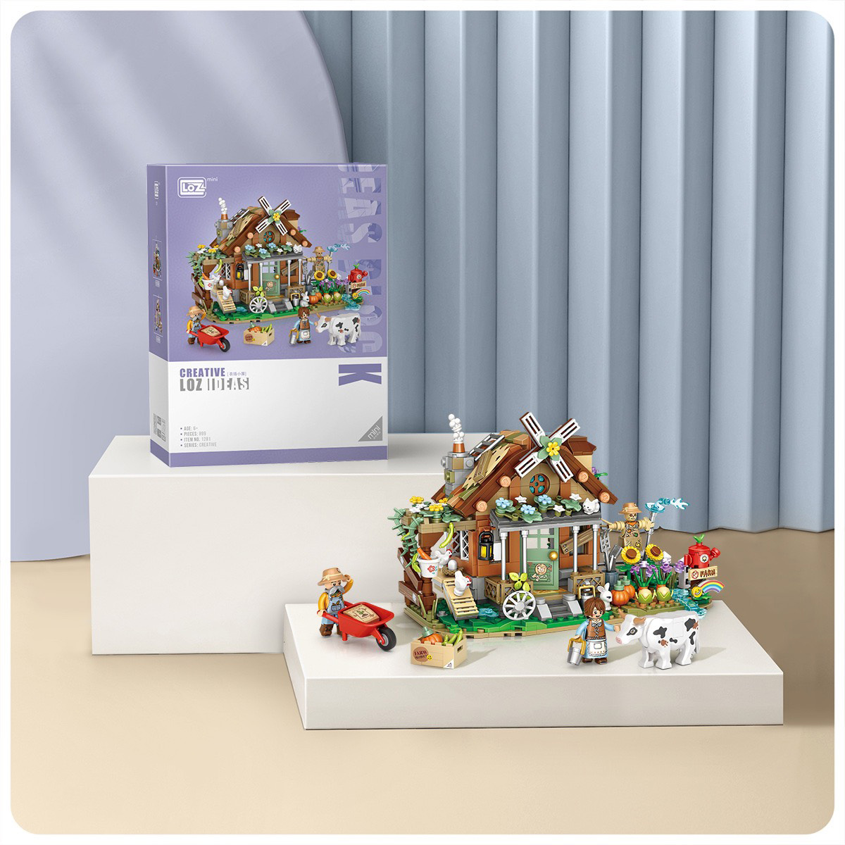Đồ chơi lắp ghép building blocks LOZ mô hình nông trại farm house 1281