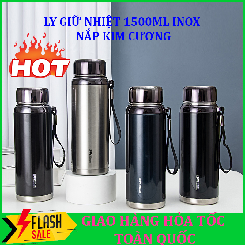 Bình giữ nhiệt thép không gỉ 1500ml cao cấp - mua ly giữ nhiệt bình đựng nước giữ nhiệt inox304 , ly giữ nhiệt , bình nước học sinh - bh 1&1 uy tín
