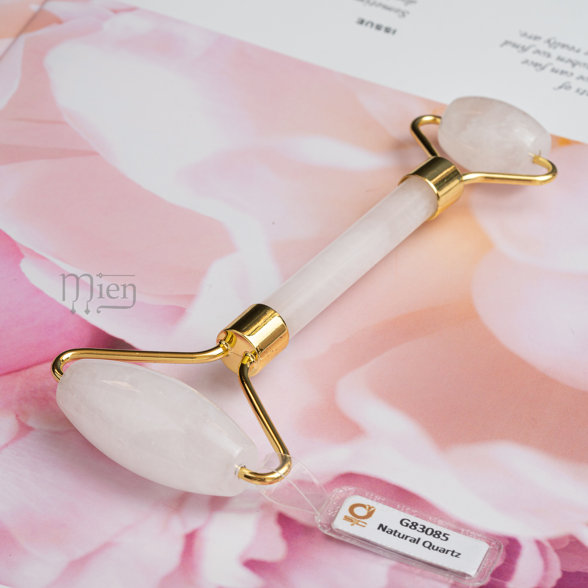 Cây Lăn Mặt, Cây Massage Mặt Cao Cấp Thạch Anh Trắng, Mien Jewelry, Cây Lăn Massage Mặt Đá Thạch Anh