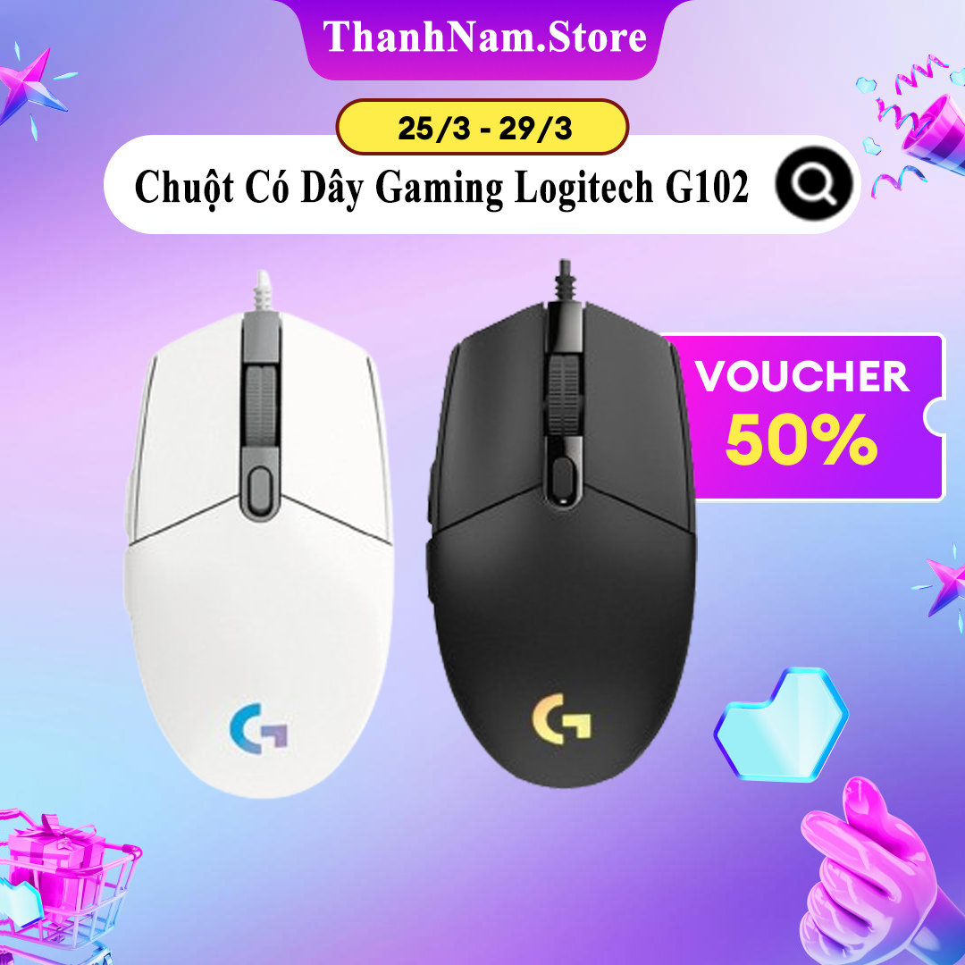 Chuột chơi game Logitech G102 Gen2 Lightsync Gaming - Bảo hành chính hãng 12 tháng