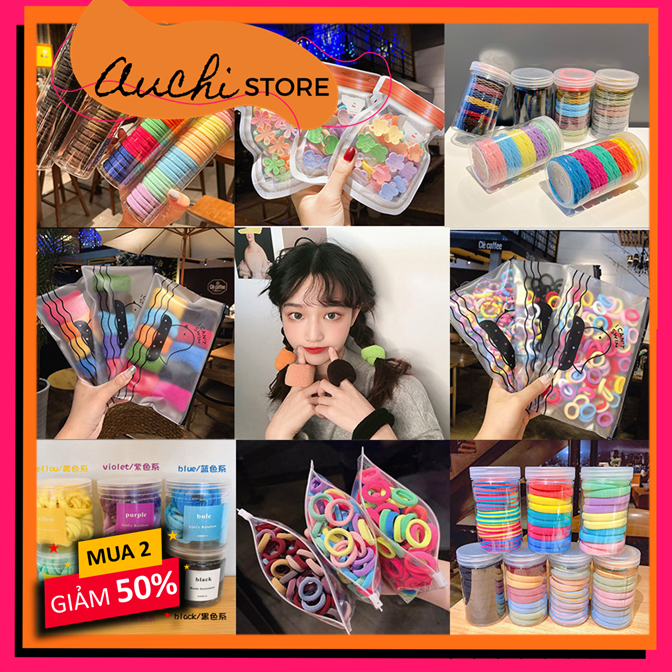 [HOT DEAL MUA 2 GIẢM 50%] Dây Cột Tóc Siêu Xinh Dễ Thương Nhiều Mẫu Màu Sắc Hàn Quốc Cho Bé Yêu - Thun Trơn, Thun Gân và Len Gân Nhiều Màu  - Thun Buộc Tóc Siêu Tiện Dụng Không Xù Du Lịch Cho Nàng