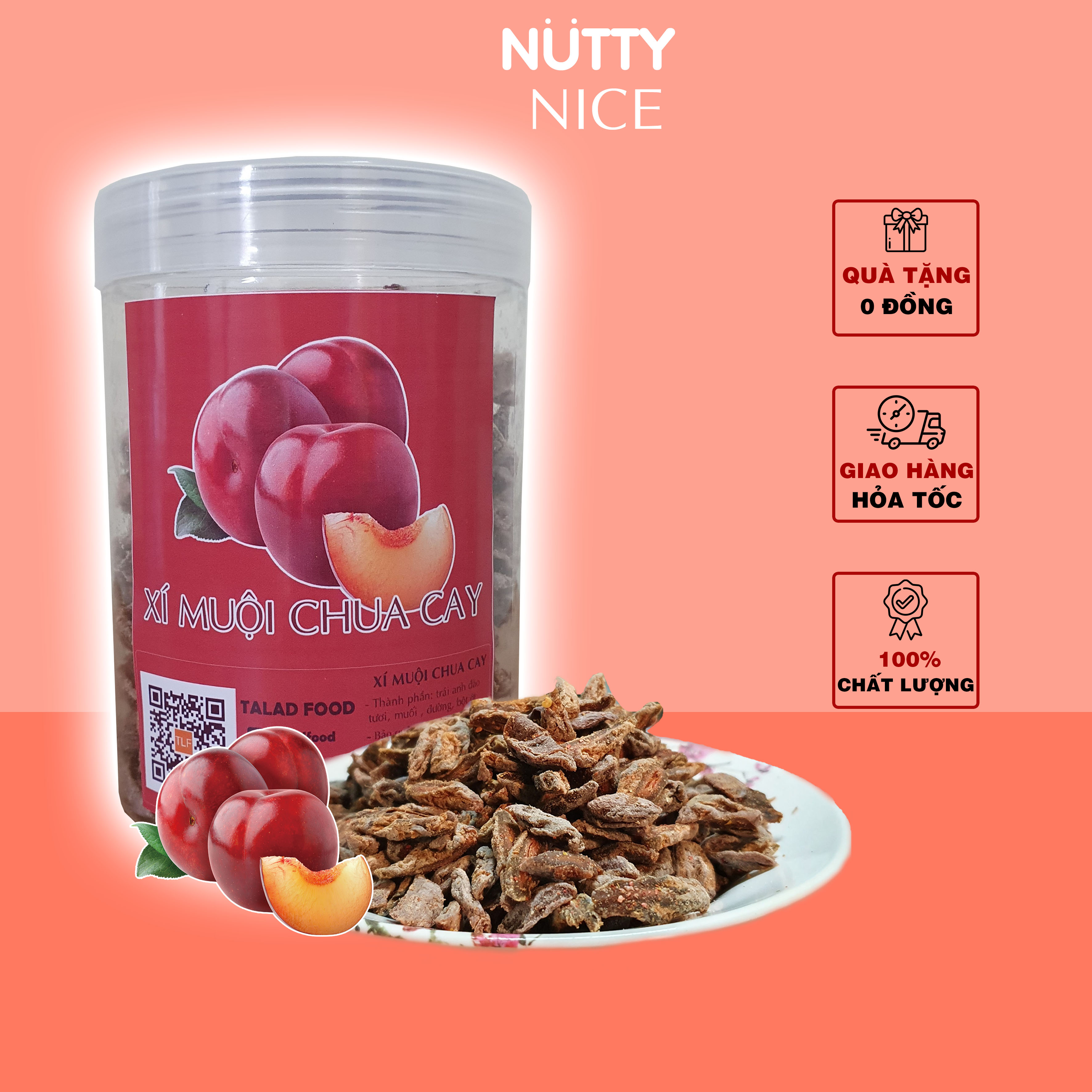 [HCM]Xí muội chua cay 450g  NUTTY NICE đồ ăn vặt Sài Gòn vừa ngon vừa rẻ