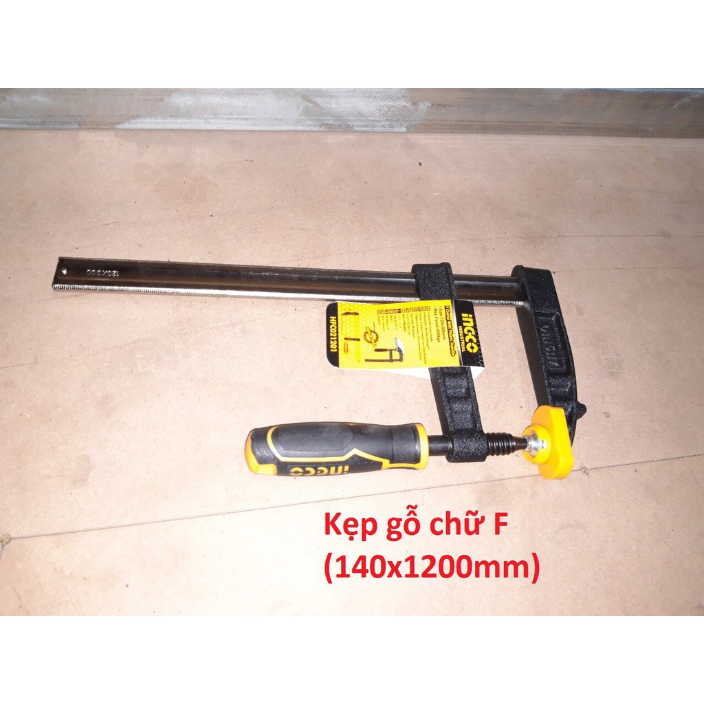 Kẹp gỗ chữ f 140 x 1200 mm ingco hfc021401