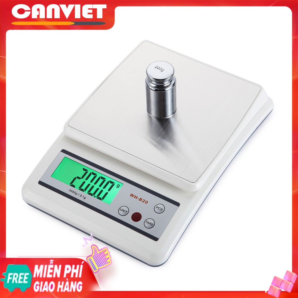 Cân nhà bếp điện tử WH-B20 10kg 3kg, Cân thực phẩm làm bánh, cân bàn điện tử mini có chức năng đếm - Can viet chuẩn