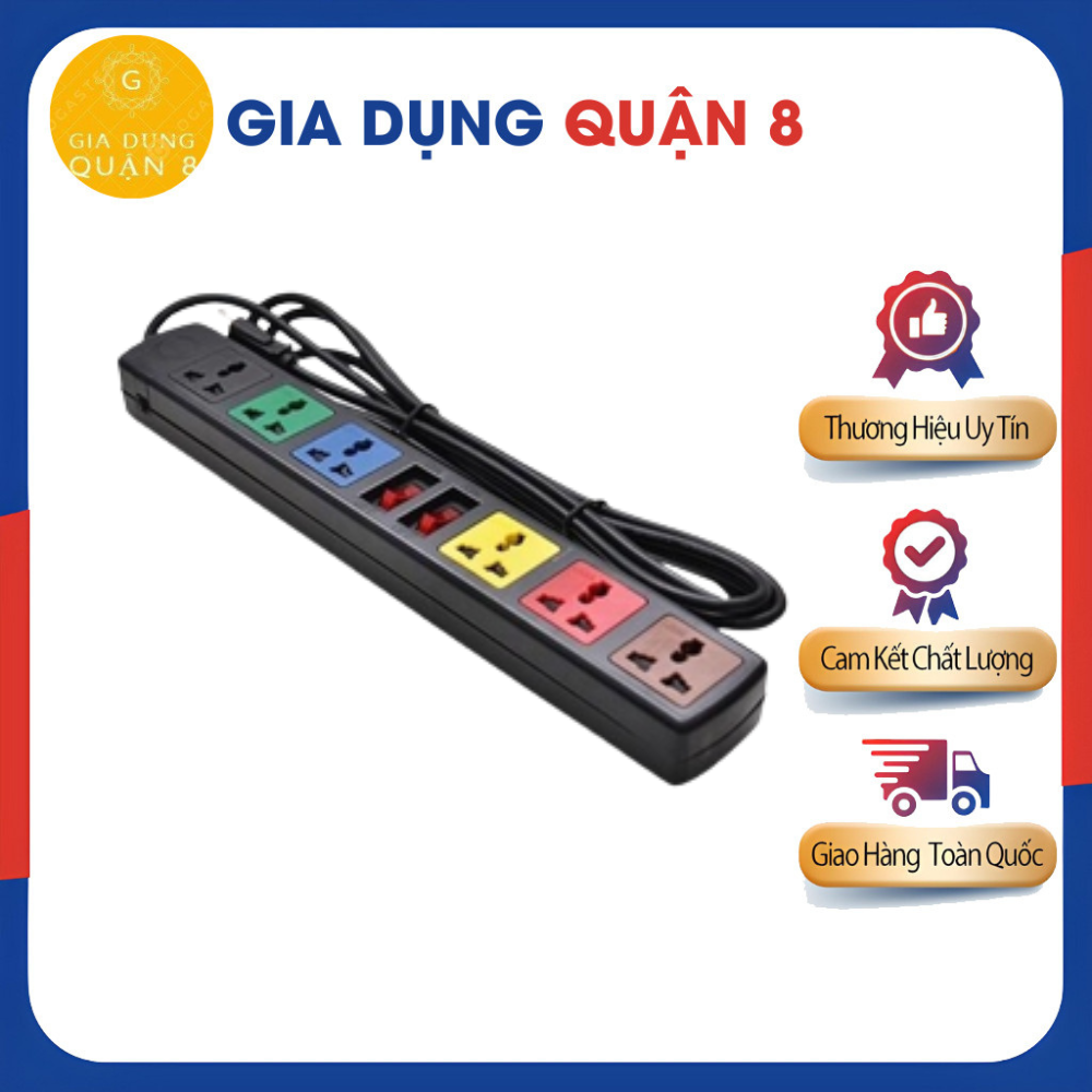 Ổ cắm điện, ổ cắm điện siêu đa năng ổ điện thông minh lioa - ổ cắm lioa 6 lỗ đa năng 2200 - 3300w 2 công tắc dây 3m/5m- gia dụng quận 8