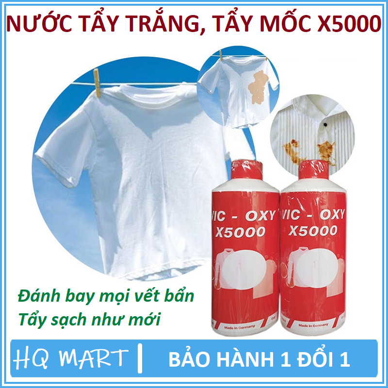 Nước tẩy trắng quần áo X5000- Thuốc tẩy trắng, tẩy mốc, tẩy vết bẩn cứng đầu thần tốc- Nước tẩy quần áo đa năng, đánh bay mọi vết bẩn- Không làm hư vải