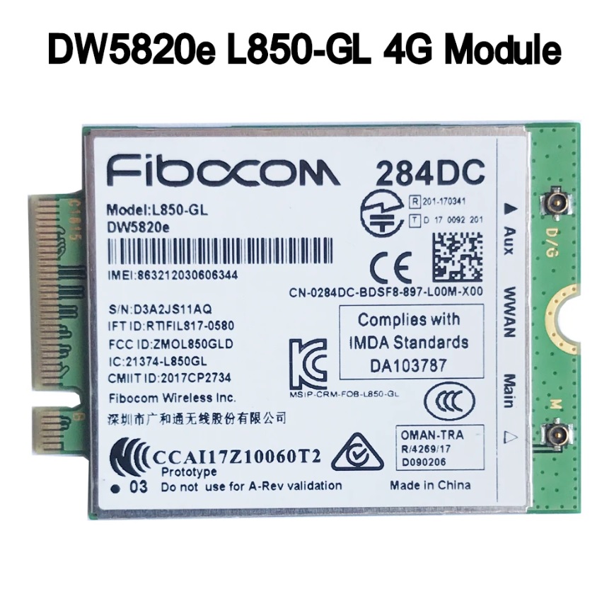 Card WWAN 4G Dell DW5820e (Fibocom Model: L850-GL) dùng cho laptop dell Precision 3541, 3551, 3561, Latitude 5500, 5501, Giá 1,035,000 Đồng*Miễn phí vận chuyển