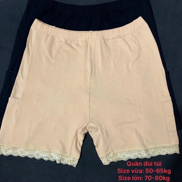 Quần đùi mặc váy Bigsize thun cotton co giãn 4 chiều có túi xuất Pháp