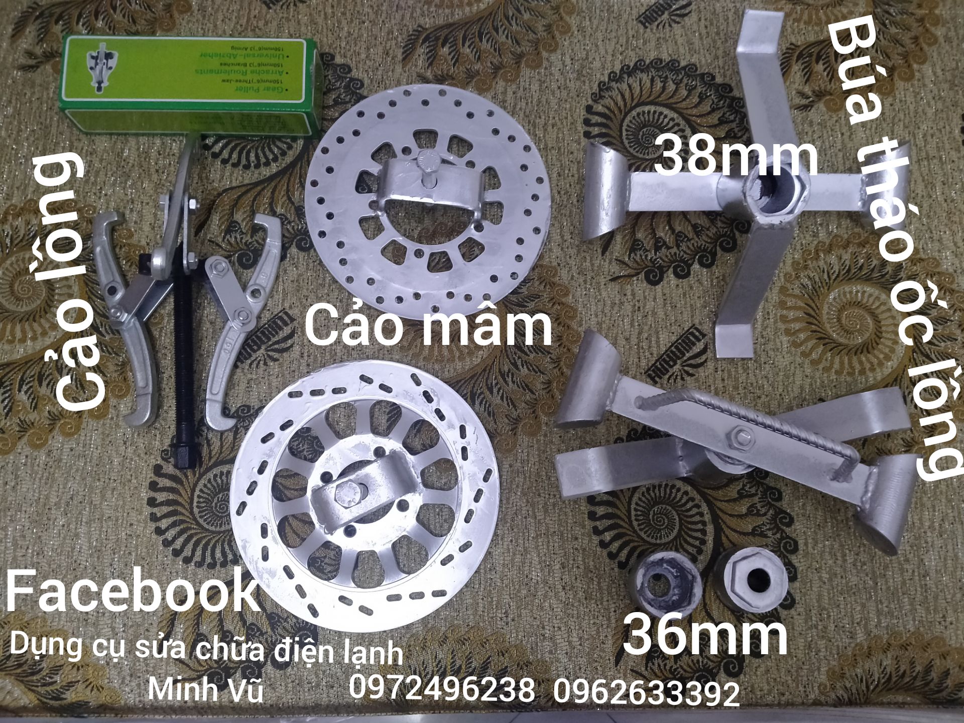 Combo búa tháo ốc lồng + cảo mâm + cảo lồng máy giặt