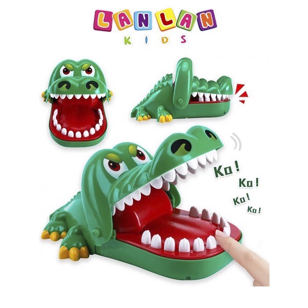 Đồ chơi khám răng cho cá sấu loại 15x8x10cm, trò chơi tập thể