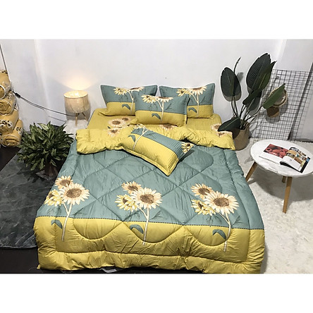 (Flash Sale) Chăn phao trần bông dày loại 1 mẫu Hoa Hướng Dương, chăn bông hơi siêu nhẹ 1m8-2m cao cấp (được chọn màu)