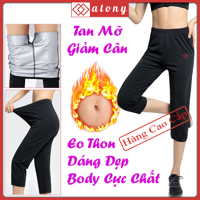 Quần Sinh Nhiệt Đổ Mồ Hôi Giảm Mỡ Bụng ATONY, Quần Giảm Mỡ Bụng Cao Cấp, Quần Tan Mỡ Bụng Tráng Nano Bạc Nhật Bản