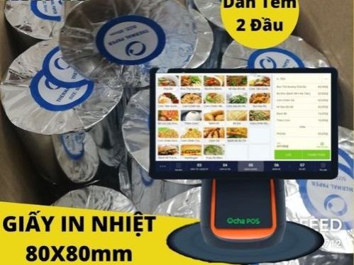 Giấy in bill nhiệt k80x80 mực đen dùng máy pos ocha