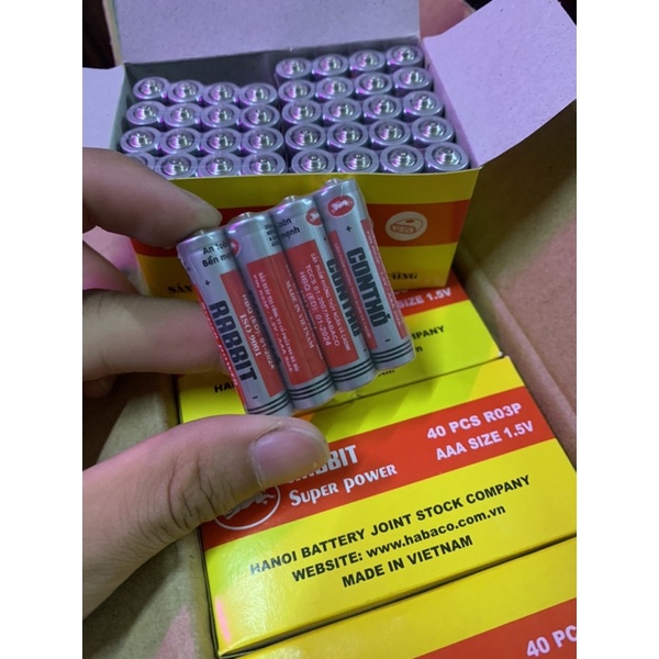 4 viên pin tiểu con thỏ aaa 1,5v chính hãng