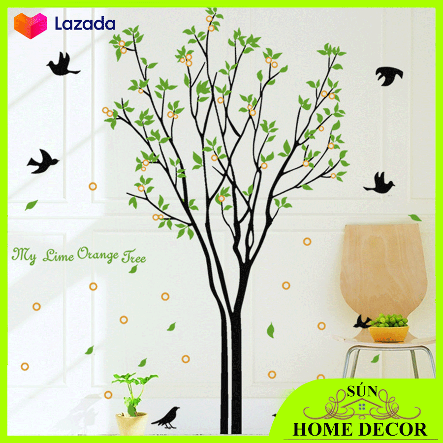 [MẪU CÂY] Decal dán tường trang trí tường cửa nhà siêu đẹp tranh decor phòng ngủ phòng khách quán ăn quán cafe...