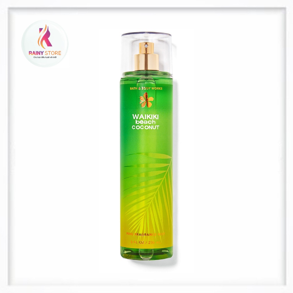 Xịt thơm toàn thân Bath & Body Works Waikiki Beach Coconut 236ml