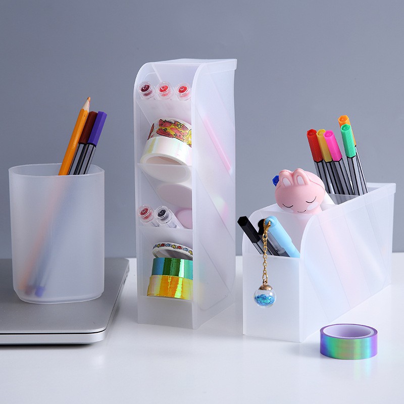 Kệ đựng bút BeBel kệ để bút basic BW hộp đựng bút để bàn nhiều ngăn Muji văn phòng phẩm