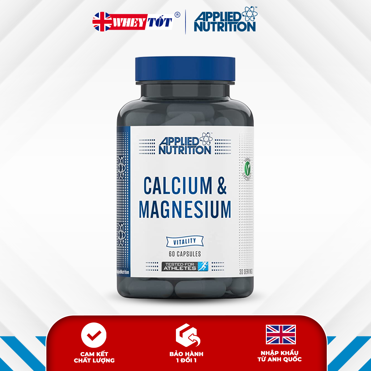 Viên uống Applied Nutrition Calcium Magnesium chắc xương