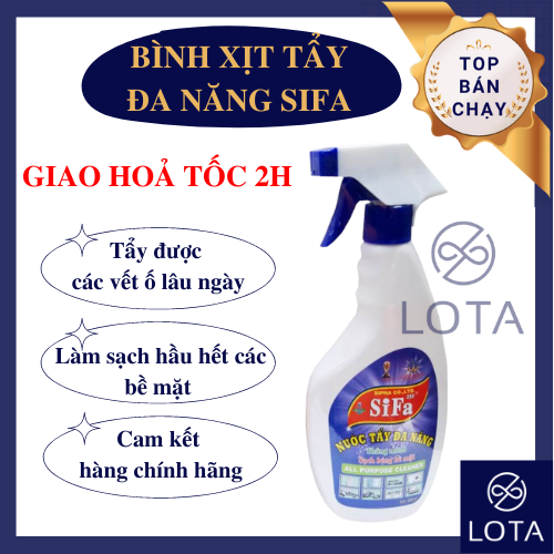 CHAI XỊT CHẤT TẨY ĐA NĂNG SIFA 600ML bình xịt vệ sinh vết bẩn cực mạnh xóa sạch vết ố lâu ngày  làm sạch bề mặt xe máy ô tô gạch sàn bàn ghế máy vi tính nhà bếp toilet phòng tắm gương kính cửa kiếng block máy nội thất tườ
