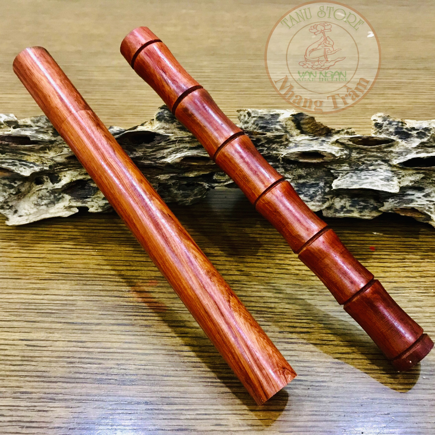 Ống dùng đựng nhang bằng gỗ hương- bảo quản nhang không bị gãy và giữ trọn mùi thơm của nhang- tanustore