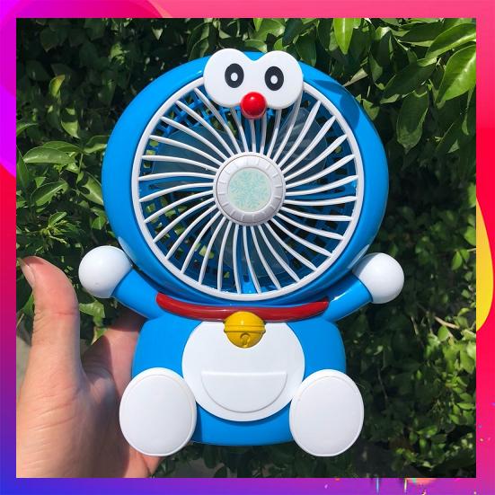 Quạt Sạc Tích Điện USB Hình Thú Doreamon Siêu Dế Thương