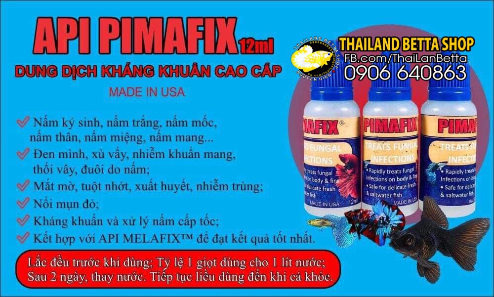 Pimafix - dung dịch chăm sóc cá dưỡng cá betta guppy goldfish cá nuôi thủy sinh - pimafix 12ml