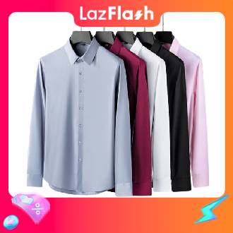 Áo sơ mi trơn dài tay MVP chất lụa chống nhăn thấm hút tốt bảng màu basic dễ phối nam nữ mặc đi học đi tiệc.