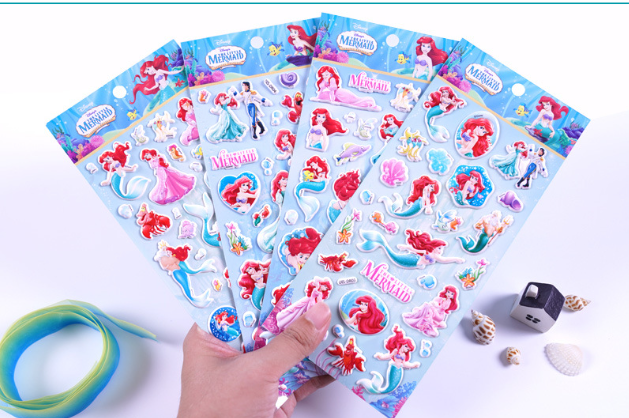 Hình dán sticker nổi 3D Nàng Tiên Cá Ariel Disney cho bé