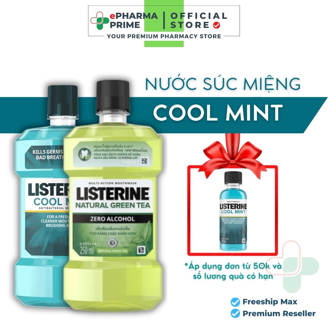 Nước Súc Miệng Listerine Cool Mint Diệt Khuẩn Khoang Miệng 250ml