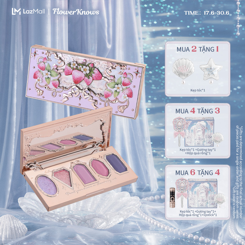 Flower Knows Strawberry Rococo Series Bảng Phấn Mắt Năm Màu 6g