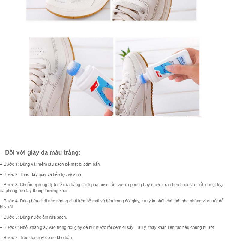 (TẶNG QUE CHỌC SIM)Lọ xịt vệ sinh, tẩy trắng giầy và túi xách PLAC 100ml (Trắng) tặng bút xóa vết bẩn quẩn áo