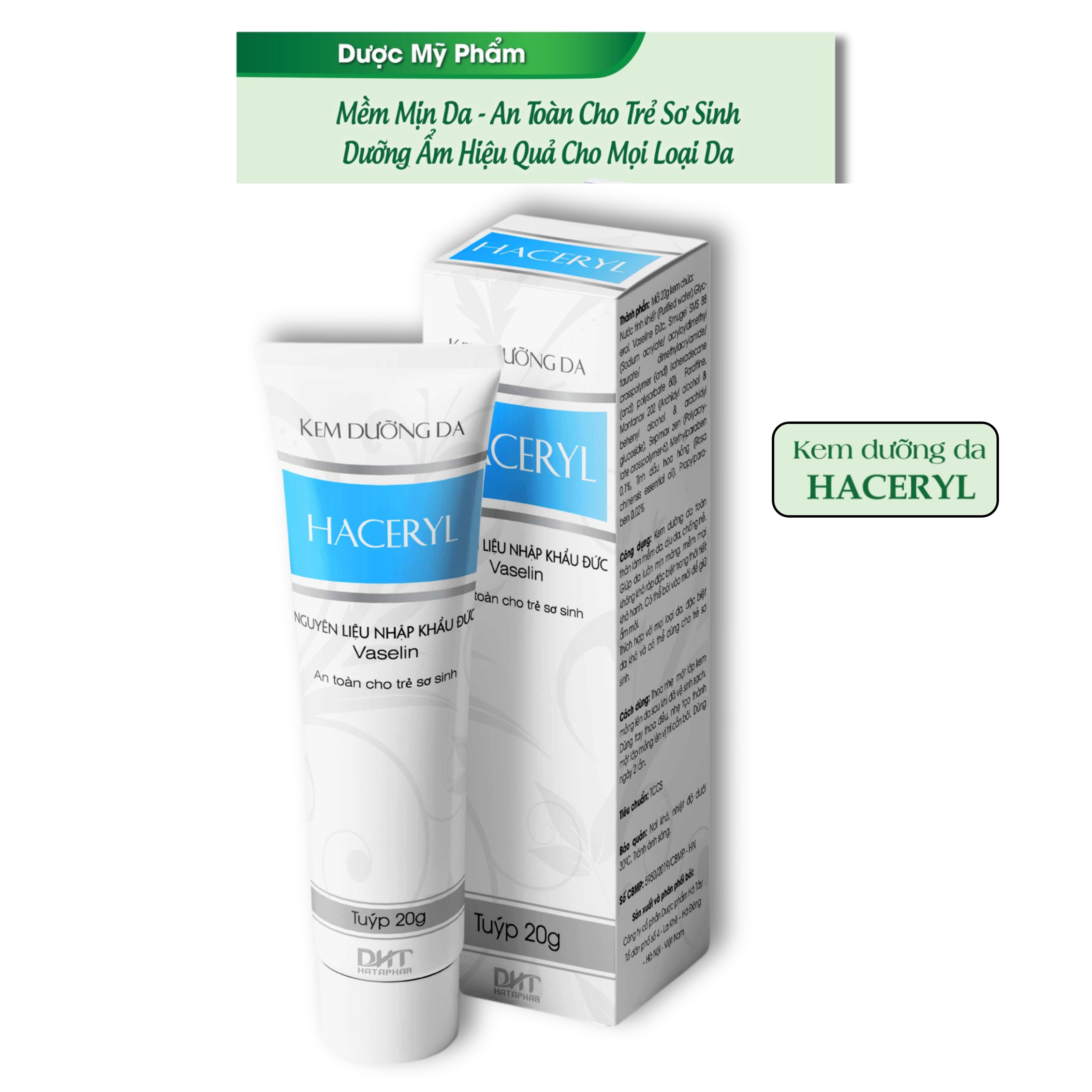 Kem dưỡng ẩm cho mọi loại da Haceryl tube 20g