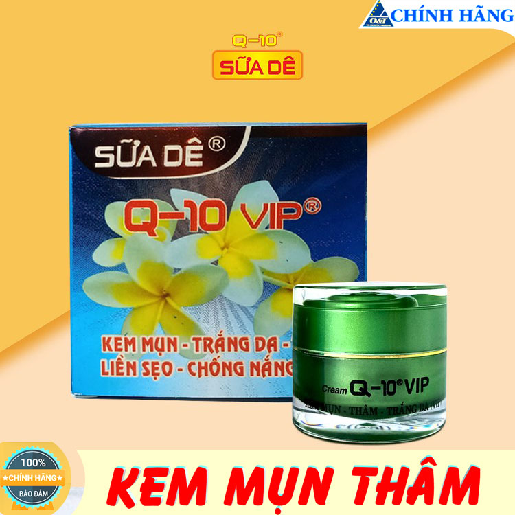 Kem thâm mụn mờ sẹo, dưỡng trắng da căn mịn, chống nắng Q-10 sữa dê