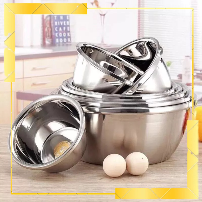 [ ĐỦ SIZE ] THAU INOX SIZE 18CM- 20CM - 22CM - 24CM - 26CM -28CM - 30CM CAO CẤP BỀN ĐẸP- DỤNG CỤ LÀM RAU VÀ TRÁI CAY CHẤT LƯỢNG