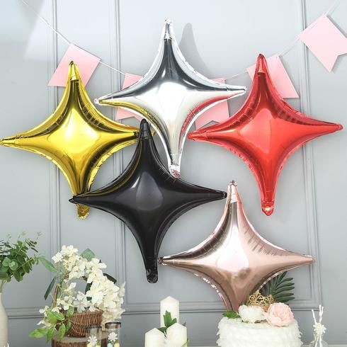 Set 2 cái Bóng kiếng sao 4 cánh trang trí size 25cm