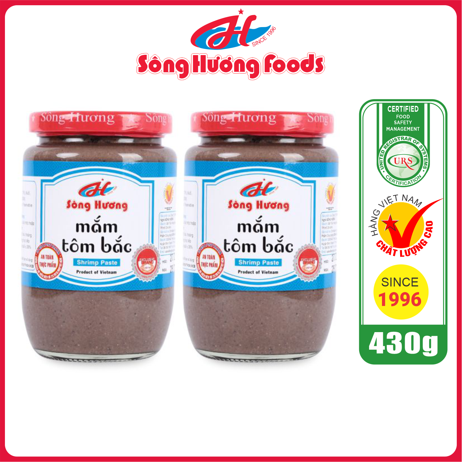 2 Hũ Mắm Tôm Bắc Sông Hương Foods Hũ 430g - Ăn kèm bún đậu , chấm xoài , thịt luộc , nấu bún riêu , kho thịt