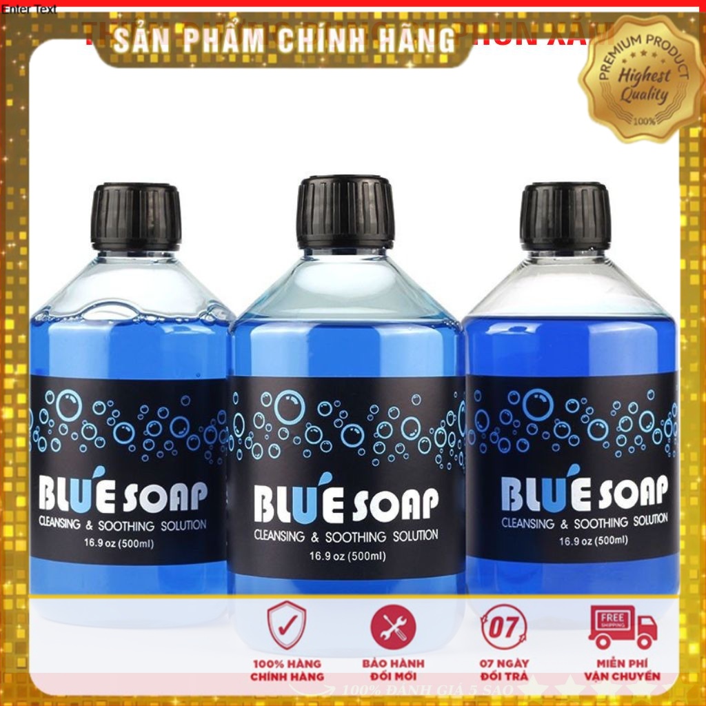 Dung dịch vệ sinh sau xăm blue soap mỹ - 500ml , chuyên dùng trongphun xăm thẩm mỹ, làm sạch nhẹ nhàng khôn gây đau rát