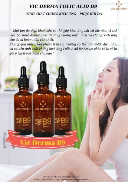Serum b9 vic derma folic acid phục hồi trẻ hóa vicderma - myphaty
