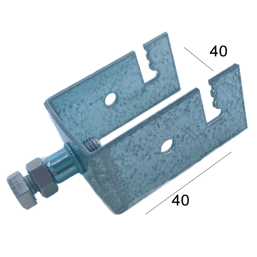 Pát Chữ U 40x40 Pin Năng Lượng Mặt Trời_Kẹp Kín Nước_Bulong Inox 304_ Bát Kẹp Dưới Solar