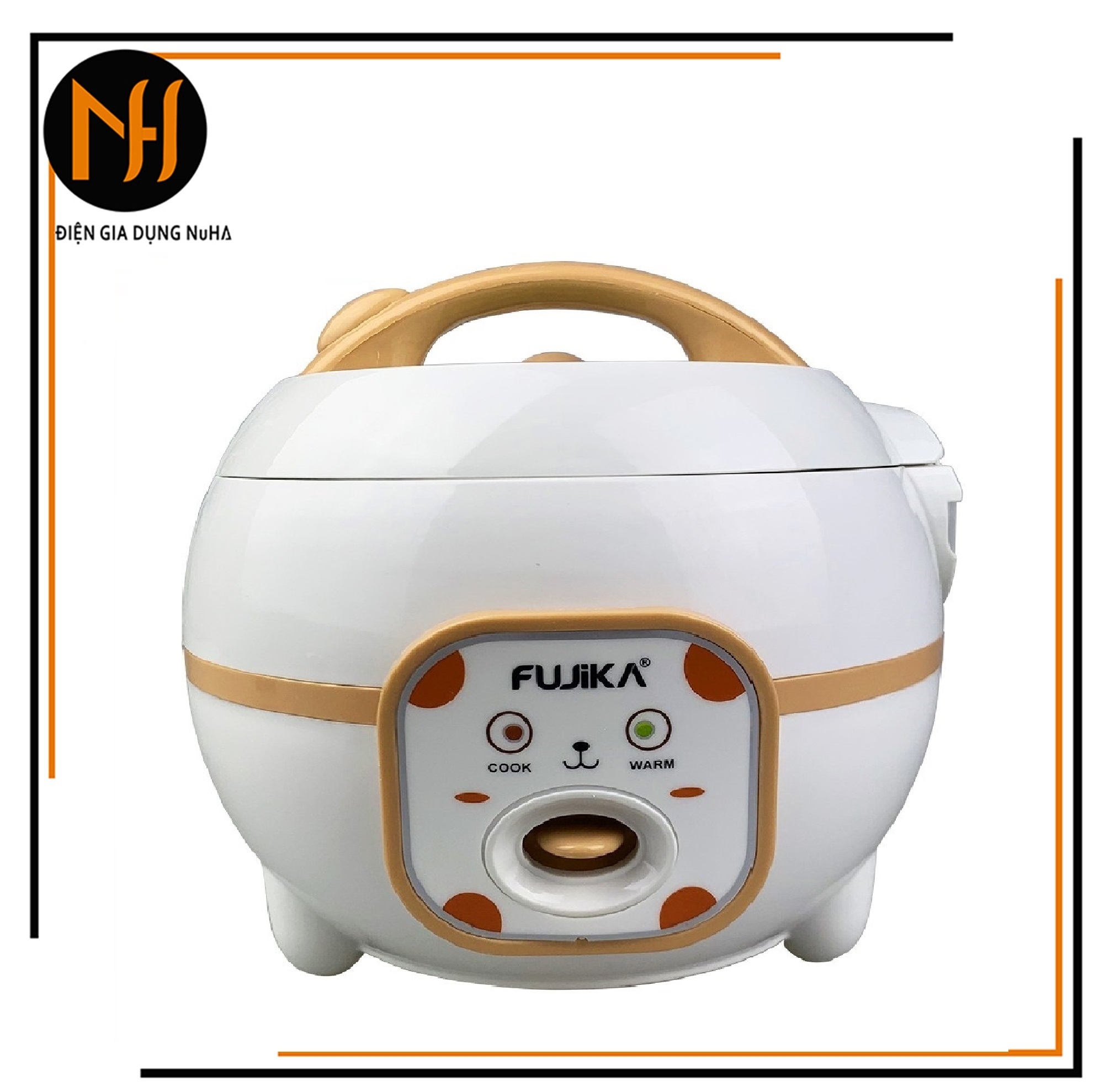 Nồi cơm điện mini 0.8L Fujika FJ-NC0608 có xửng hấp thích hợp cho sinh viên gia đình 3 người bảo hành 12 tháng
