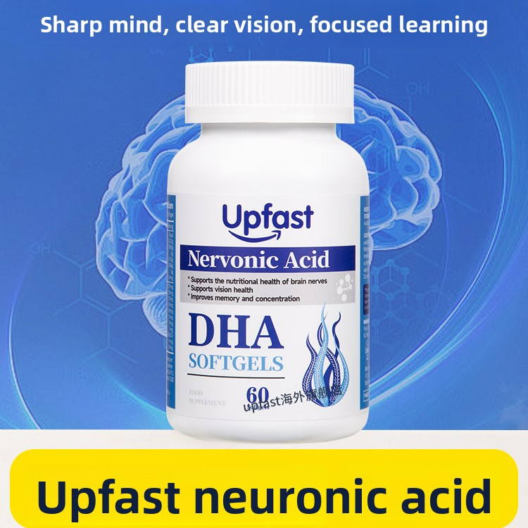 Viên nang dầu tảo DHA Upfast dành cho trẻ em – Thực phẩm bổ sung hỗ trợ phát triển trí nhớ và não bộ với axit thần kinh cho học sinh và trẻ em