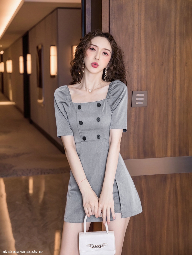 Set bộ quần sọt xám 6 nút ms 2563