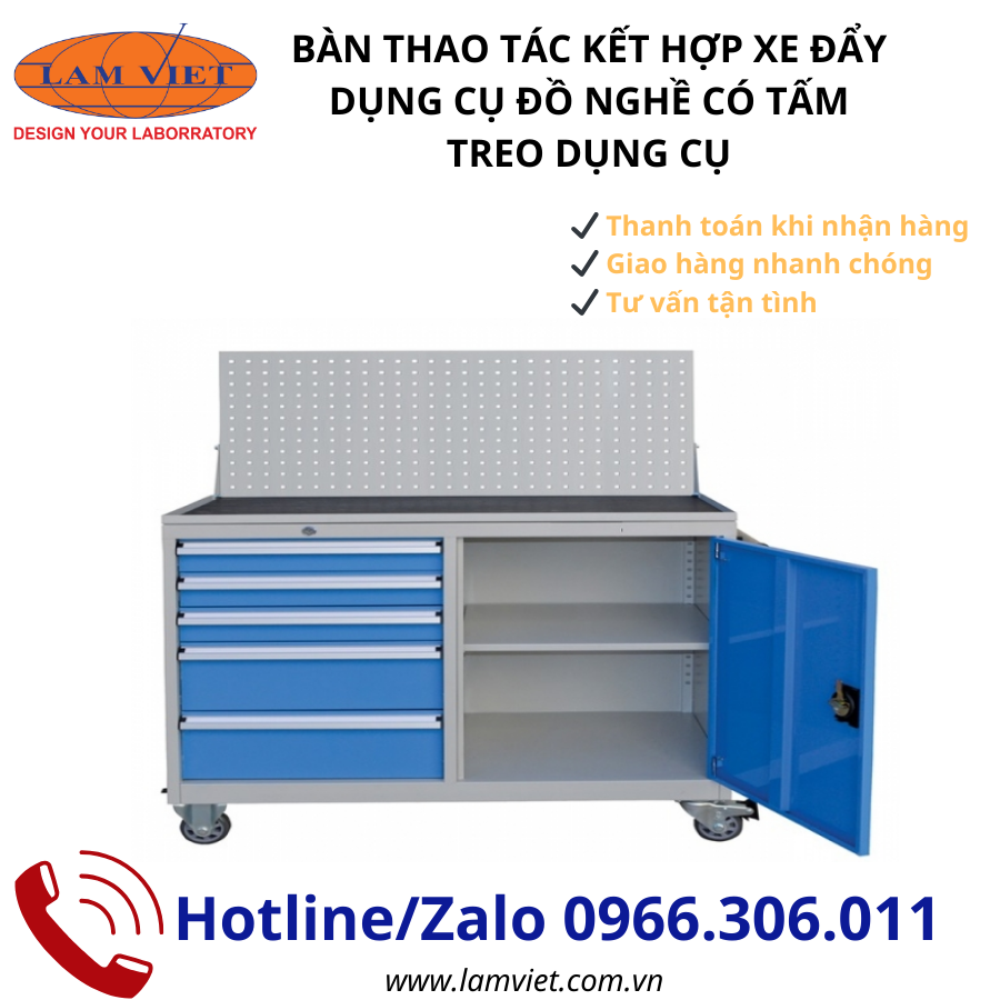 Bàn thao tác kết hợp xe đẩy đồ nghề - Giá sản phẩm chỉ mang tính chất giới thiệu sản phẩm. Để được tư vấn và báo giá chi tiết quý khách hàng vui lòng liên hệ