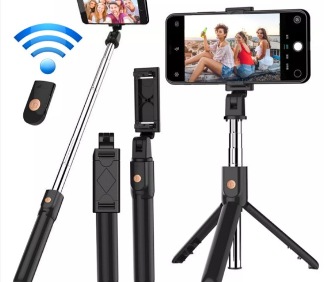 Gậy Chụp Hình Đa Năng Selfie - Live stream - Tripod K07 - Có Kết Nối Bluetooth - 3 Chân Đứng
