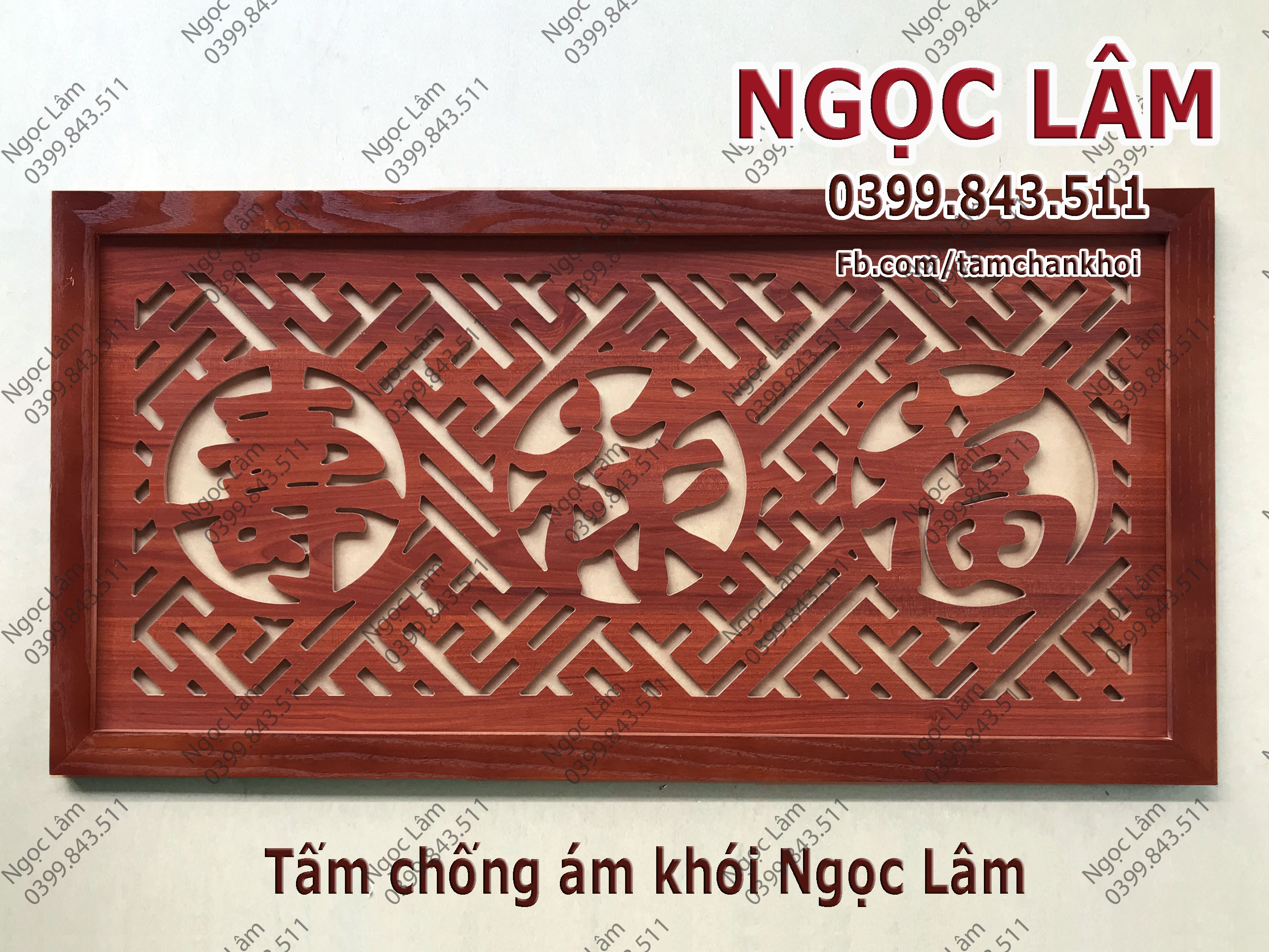 Tấm chống ám khói Ngọc Lâm 41x81 chữ Phúc Lộc Thọ Việt