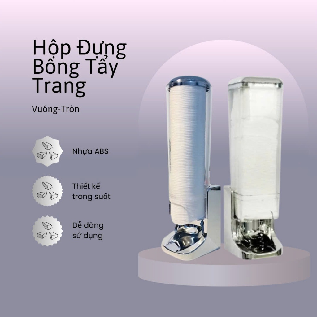 Ống đựng bông tẩy trang kháng khuẩn Tashuan, tặng kèm miếng dán, ống vít