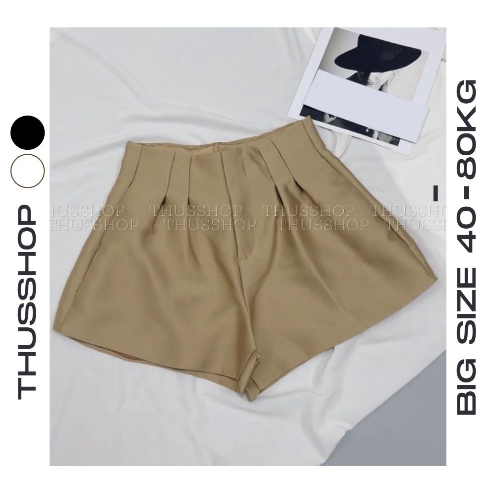 Quần short tafta phồng bigsize sooc tacta nữ ống rộng cạp lưng cao hàng 2 lớp cao cấp thus885