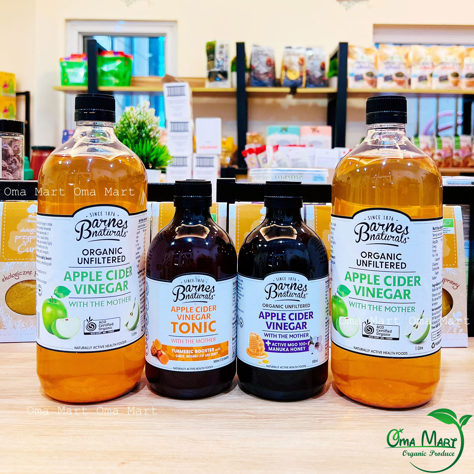 Giấm táo hữu cơ Barners Naturals - Apple Cider Vinegar