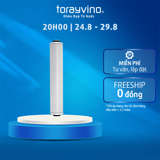 Lõi lọc thay thế vòi sen tắm RSC51 Torayvino loại bỏ Clo, công suất lọc 12000 lít nước