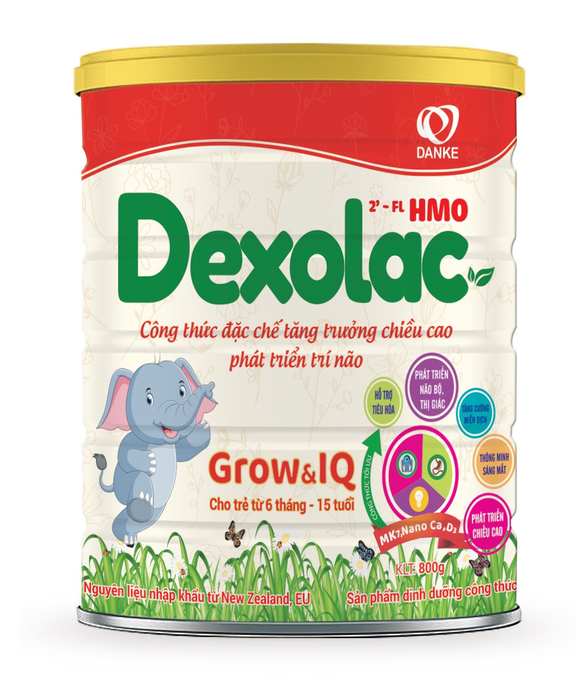 Sữa Dexolac Grow IQ 800g - Phát Triển Trí Não, Chiều Cao Cho Trẻ